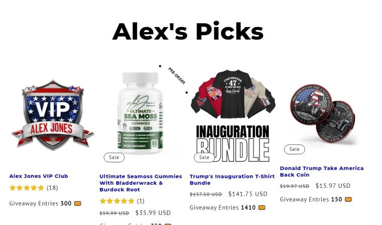 Support The Alex Jones Network and get top quality nutritional supplements, patriot clothing, gear and more