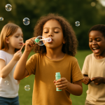 blowing bubbles